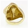 Image 7 : Vintage 14k Yellow Gold Heavy Bombe Florentine Diamond Cocktail Statement Ring