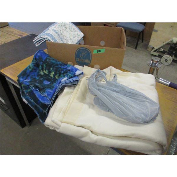 ELECTRIC BLANKET, THROW & 2 SMALL QUILTS