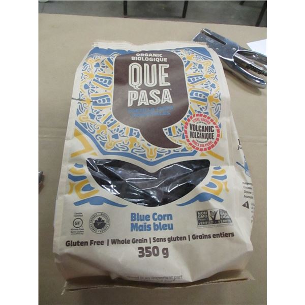 SHELF PULLS (AS IS):  QUE PASA BLUE CORN TORTILLA CHIPS (350 G) - BAG