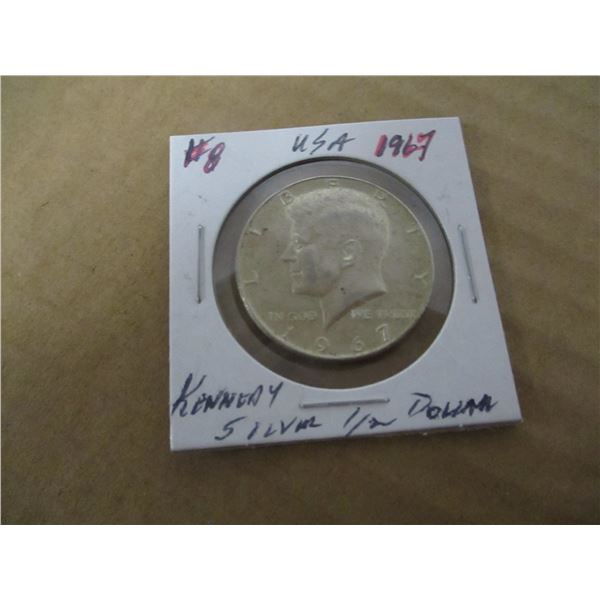 1967 USA KENNEDY SILVER HALF DOLLAR
