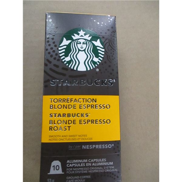 SHELF PULLS (AS IS):  STARBUCKS BLONDE EXPRESSO ROAST (10 CAPSULES) - BOX