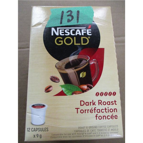 SHELF PULLS (AS IS):  NESCAFE GOLD DARK ROAST COFFEE (12 CAPSULES) - BOX