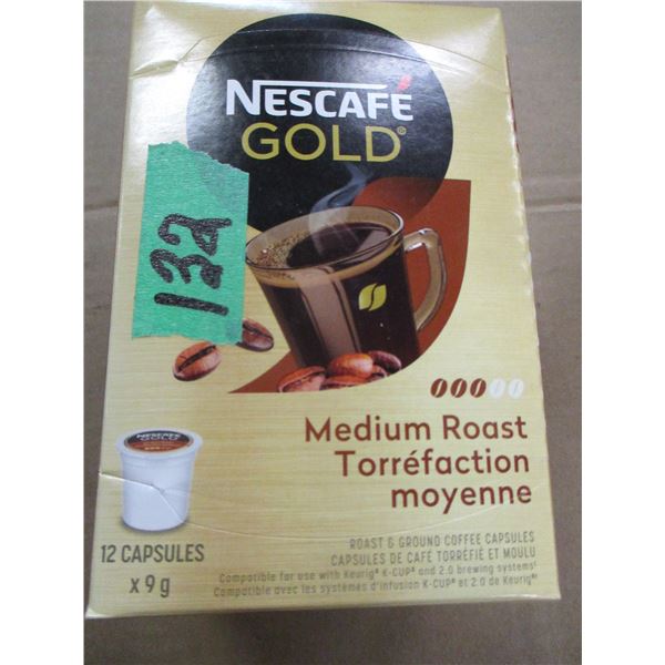 SHELF PULLS (AS IS):  NESCAFE GOLD MEDIUM ROAST COFFEE (12 CAPSULES) - BOX