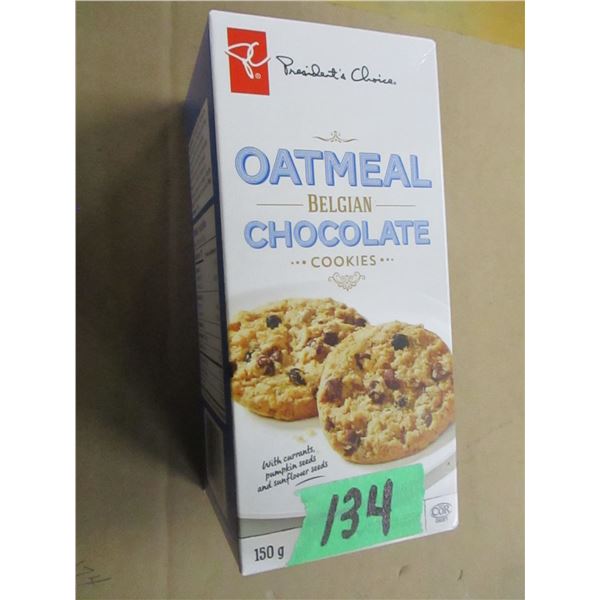 SHELF PULLS (AS IS):  OATMEAL BELGIAN CHOCOLATE CHIP COOKIES (150G) - BOX