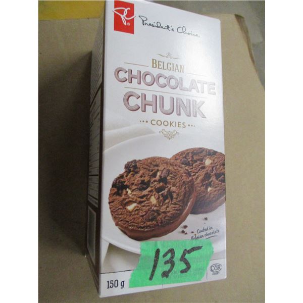 SHELF PULLS (AS IS):  BELGIAN CHOCOLATE CHUNK COOKIES (150G) - BOX