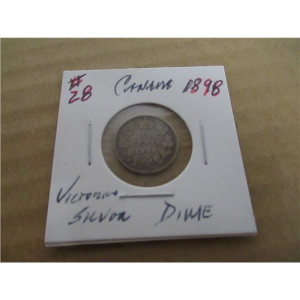 1898 CANADA VICTORIAN SILVER DIME