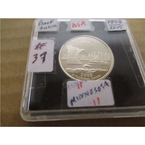1858 - 2005 USA MINNESOTA PROOF CAMEO QUARTER