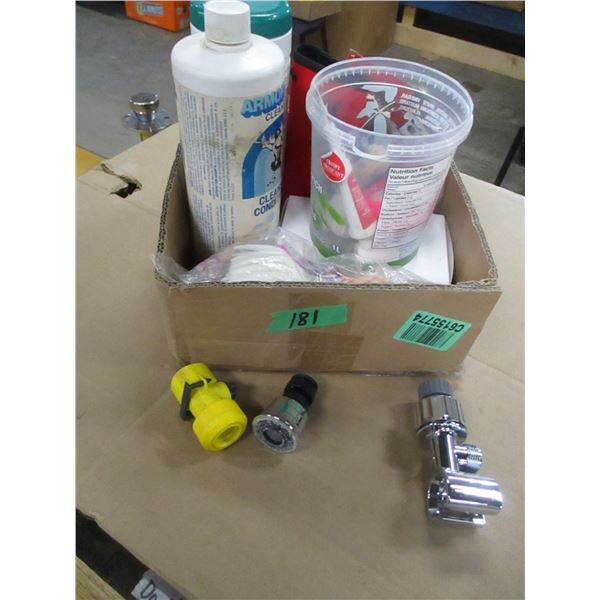 BOX C/W HOUSEWARES, ETC