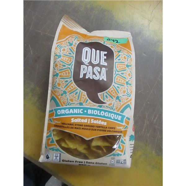 SHELF PULLS (AS IS):  QUE PASA SALTED TORTILLA CHIPS (350 G) - BAG