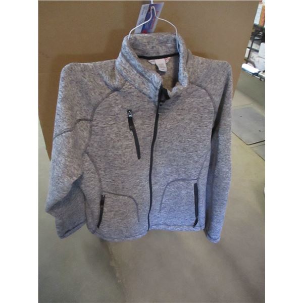 LADIES GREY FLEECE SWEATER (SIZE LARGE)