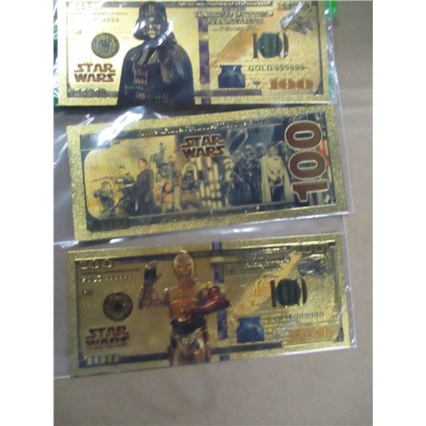 COLLECTIBLE:  3 GOLD FOIL BILLS