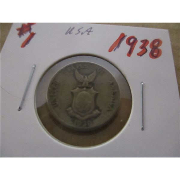 1938 USA SILVER 5 CENTAVOS
