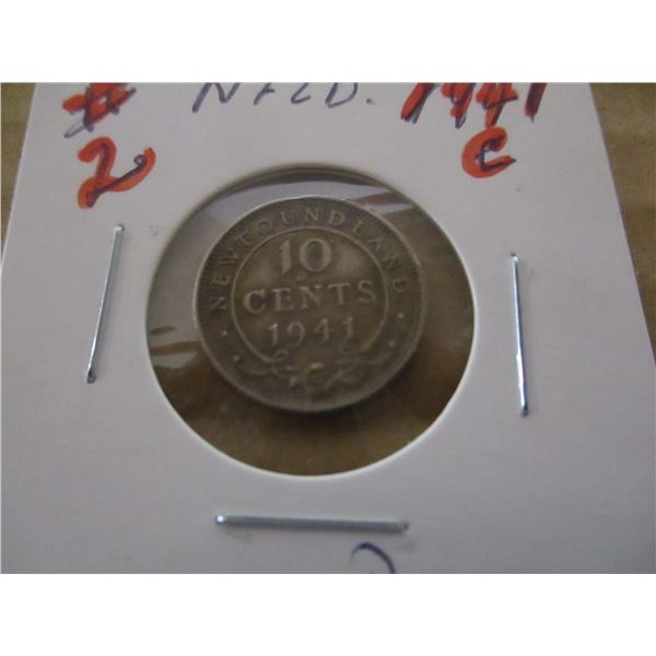 1941 C/VF NEWFOUNDLAND SILVER DIME