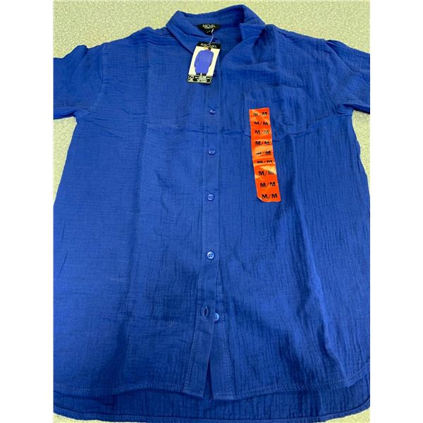 rachel ladies long sleeve button up size M