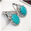 Image 2 : Silver Turquoise Earrings (~Size 0) (~length 0 inches), Suggested Retail Value $300