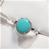 Image 3 : Silver Turquoise Ring (~Size 0) (~length 0 inches), Suggested Retail Value $200