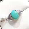 Image 2 : Silver Turquoise Ring (~Size 0) (~length 0 inches), Suggested Retail Value $200