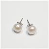 Image 1 : Silver Fresh Water Pearl Earrings (~Size 0) (~length 0 inches), Suggested Retail Value $100