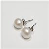 Image 2 : Silver Fresh Water Pearl Earrings (~Size 0) (~length 0 inches), Suggested Retail Value $100