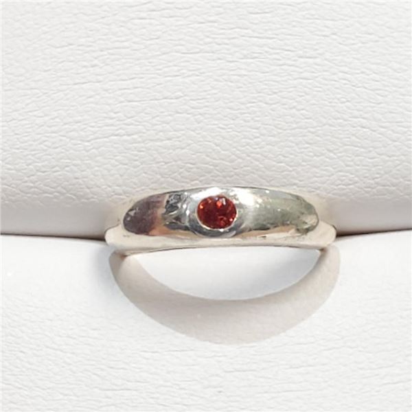 Silver Garnet Ring (~Size 0) (~length 0 inches), Suggested Retail Value $80
