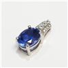 Image 2 : Silver Synthetic Sapphire Pendant (~Size 0) (~length 0 inches), Suggested Retail Value $100