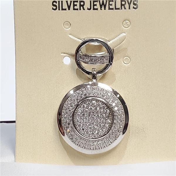 Silver Cubic Zirconia Pendant (~Size 0) (~length 0 inches), Suggested Retail Value $60