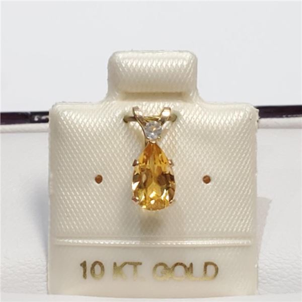 10K Yellow Gold Citrine Pendant (~Size 0) (~length 0 inches), Suggested Retail Value $160