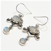 Image 2 : Silver Moonstone Earrings (~Size 0) (~length 0 inches), Suggested Retail Value $160