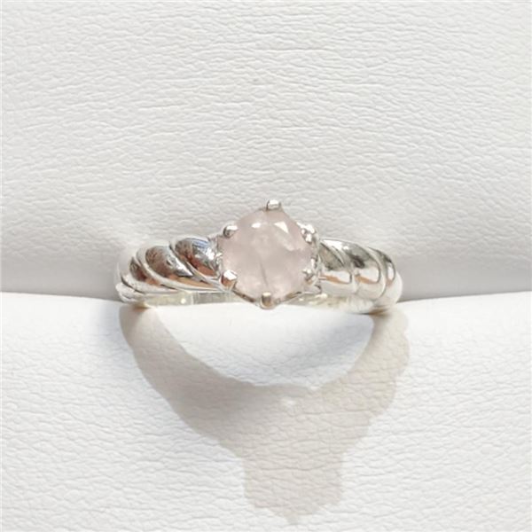 Silver Rose Quartz Ring (~Size 0) (~length 0 inches), Suggested Retail Value $80