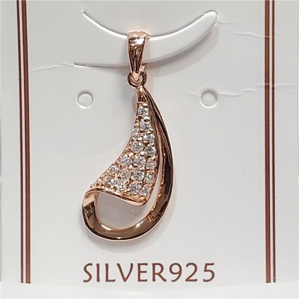 Silver Cubic Zirconia Pendant (~Size 0) (~length 0 inches), Suggested Retail Value $100