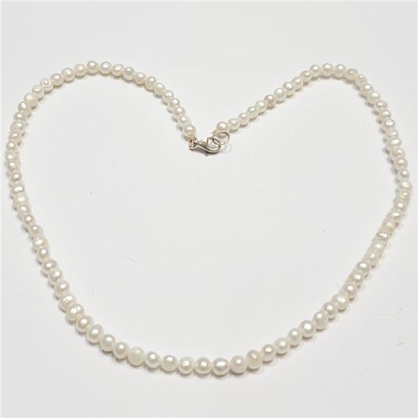 Silver Fresh Water Pearl Necklace (~Size 0) (~length 0 inches), Suggested Retail Value $200