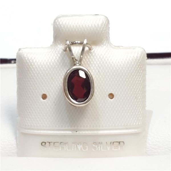 Silver Garnet Pendant (~Size 0) (~length 0 inches), Suggested Retail Value $60