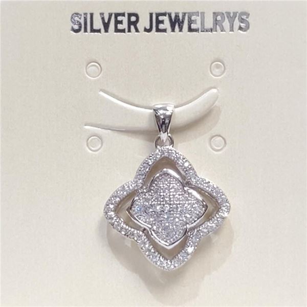 Silver Cubic Zirconia Pendant (~Size 0) (~length 0 inches), Suggested Retail Value $80