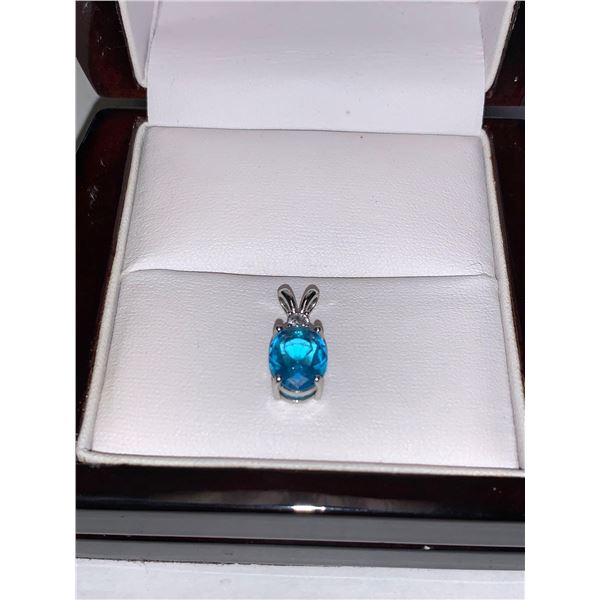 Oval Cut Aquamarine 3.5 Carat Pendant