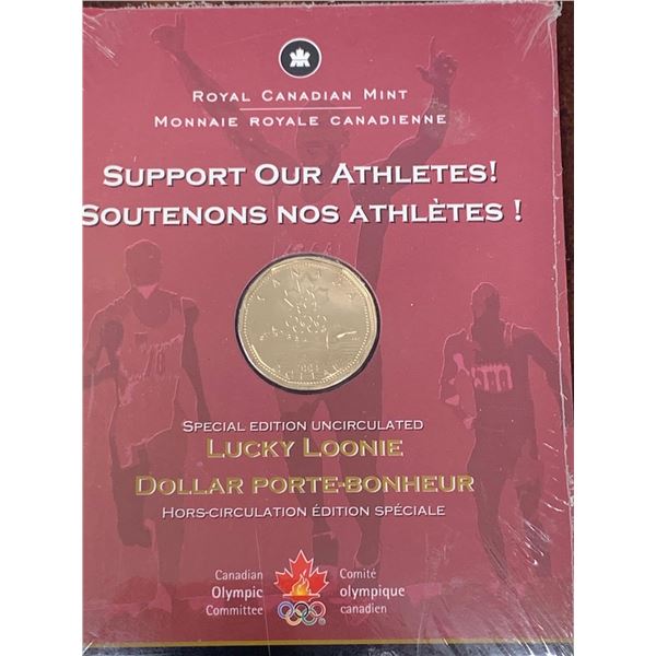 Royal Canadian Mint Special Edition Uncirculated Lucky Loonie 2004 Canadian Olympic Committee Coin
