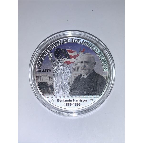 US President Benjamin Harrison 1889-1893 presidential cased Coin