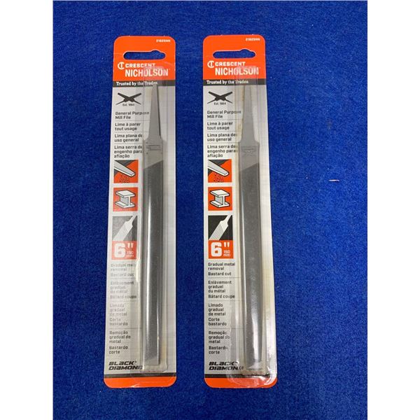 Crescent Nicholson General Purpose Mill File 6" Lot Of 2