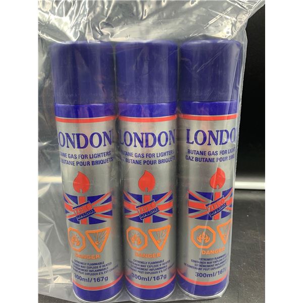 London Butane Gas for Lighters (3 x 300ml)