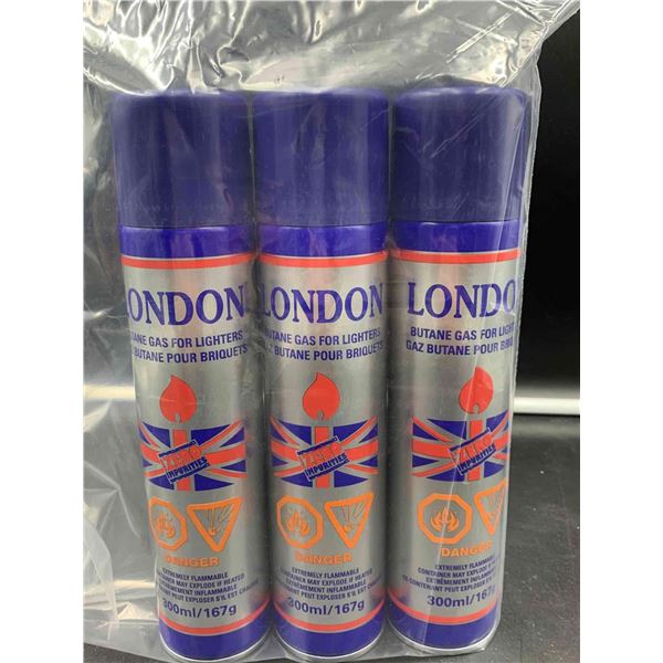London Butane Gas for Lighters (3 x 300ml)