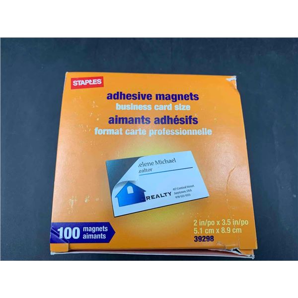 Staples Adhesive Magnets Buisness Card Size (100 Magnets)