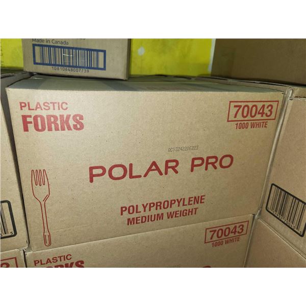 Polar Pro White Plastic Forks - 1000 Count