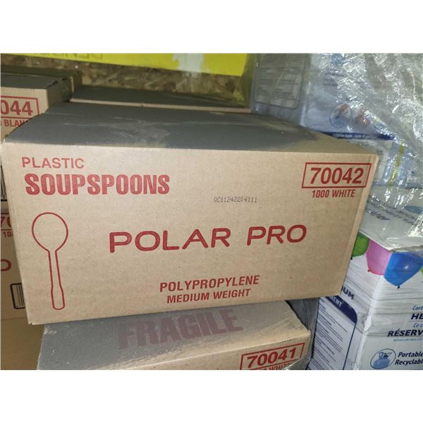 Polar Pro White Plastic Soup Spoons - 1000 Count