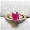 Image 1 : 10K Yellow Gold 1.25 carat Oval Cut Ruby & Diamond Ring size 7.5 , Made in Canada -Appraised Value $