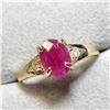 Image 2 : 10K Yellow Gold 1.25 carat Oval Cut Ruby & Diamond Ring size 7.5 , Made in Canada -Appraised Value $