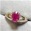 Image 3 : 10K Yellow Gold 1.25 carat Oval Cut Ruby & Diamond Ring size 7.5 , Made in Canada -Appraised Value $