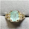 Image 1 : 10K Yellow Gold Columbian Emerald 3.0 carats with Diamond ring size 6 Made in Canada -Appraised Valu