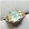 Image 2 : 10K Yellow Gold Columbian Emerald 3.0 carats with Diamond ring size 6 Made in Canada -Appraised Valu