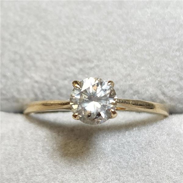 14K Yellow Gold Diamond Solitaire .63 Carats, I2, I Ring size 7 Made in Canada -Appraised Value $301
