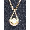 Image 1 : Tear Drop Brilliant Cut .75 Cart Solitaire Pendant with Chain