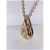 Image 4 : Tear Drop Brilliant Cut .75 Cart Solitaire Pendant with Chain